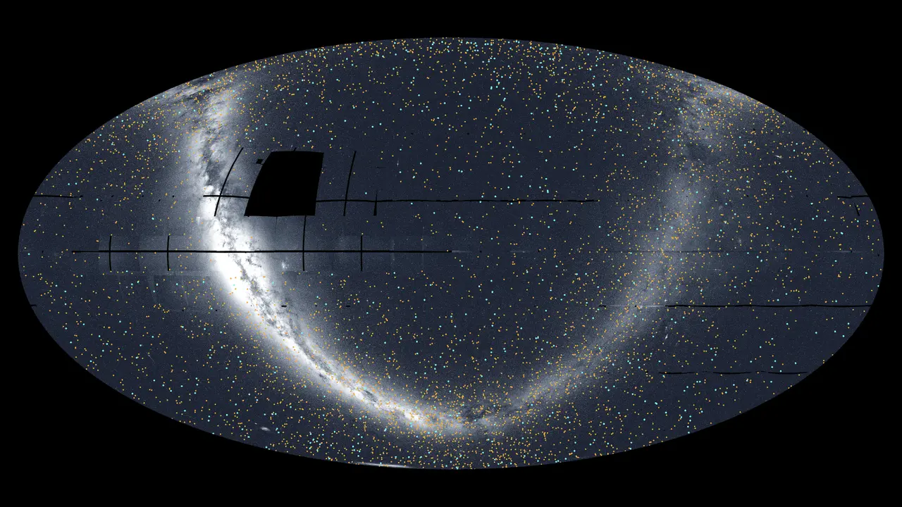 NASA系外行星探测航天器TESS揭示其迄今为止最完整的夜空图像