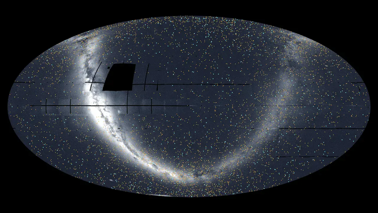 NASA系外行星探测航天器TESS揭示其迄今为止最完整的夜空图像